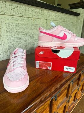 Nike Dunk Low Pink with Hot Pink Swoosh